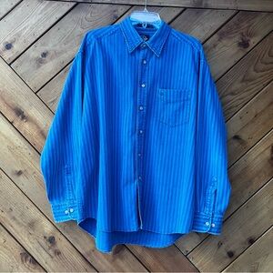 VINTAGE 90S DOCKERS LEVIS DENIM GRUNGE BUTTON SHIRT SIZE L